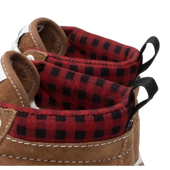 VANS Sk8 Hi MTE-1 Mens US Size 8.5 Plaid Brown Red Black WhiteVN0A5HZYY49 new
